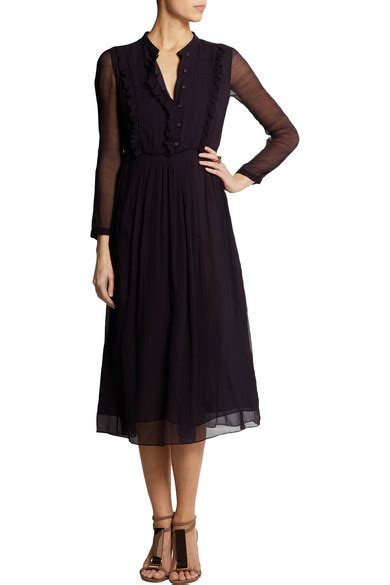 Burberry Silk Georgette Midi Dress Net A Porter