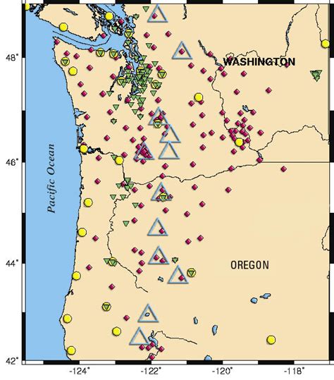 Washington State Earthquake Map | Color 2018