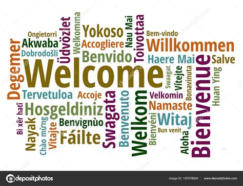 Welcome In Different Languages Word Cloud