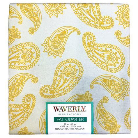 Waverly Inspirations 21 X 1 Yd 100 Cotton Paisley Precut Sewing And Crafting Fabric White And