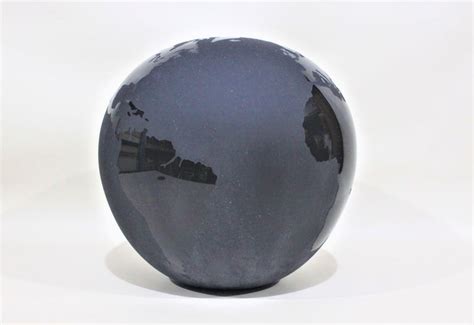 Large Black Art Glass Stylized World Globe Vase For Sale At 1stdibs