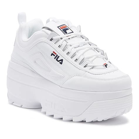 Fila Leather Disruptor Ii Wedge Womens White Trainers Lyst