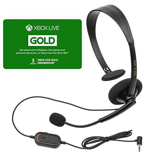 Microsoft Xbox Live 3 Month Gold Card And Xbox 360 Headset Used