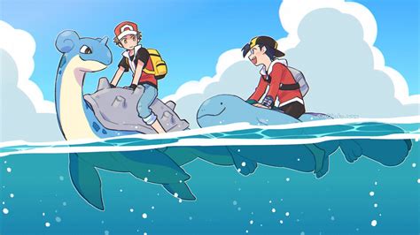 Boy Cap Ethan Lapras Pokemon Quagsire Red Sea Hd Pokemon Wallpapers