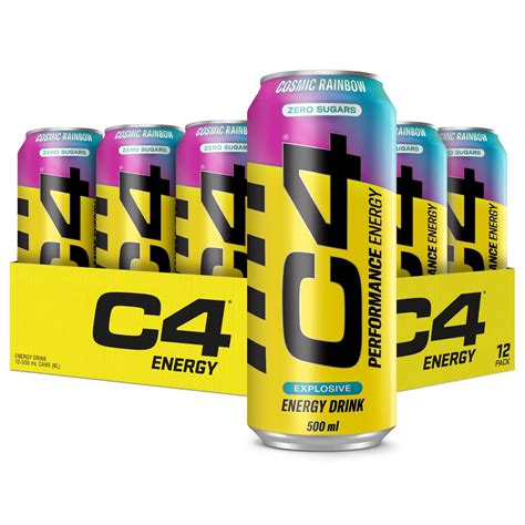 Buy C4 Performance Energy Drinks Cosmic Rainbow 500ml 12 Pack Sugar Free Energy Drink With