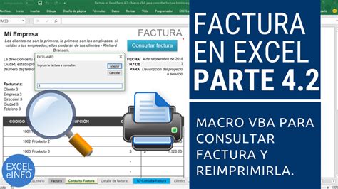 Factura En Excel Parte 4 2 Macro Vba Para Consultar Factura Histórica