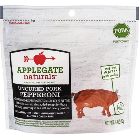 Applegate Naturals Pepperoni Uncured Pork And Beef 4 Oz Salami