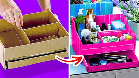 40 SIMPLE ORGANIZING HACKS FOR YOUR HOME || 5-Minute Cardboard Projects You Can Easily Repeat ...