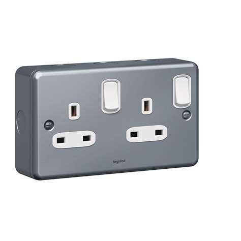 Synergy 2 Gang 13a Double Pole Switched Socket Outlet Metalclad 733870 3245067338704 Legrand