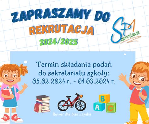 Szkoła Podstawowa nr 1 w Szprotawie Rekrutacja 2024 25