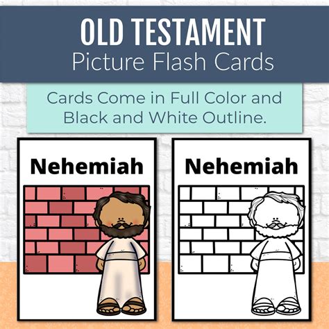 Old Testament Books of the Bible Kids Flash Cards, Bible Verse Learning ...