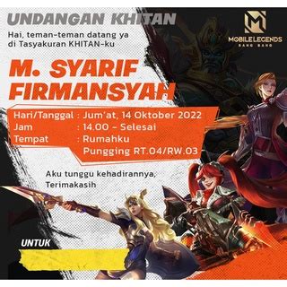 Jual Undangan Khitan Mobile Legend Shopee Indonesia