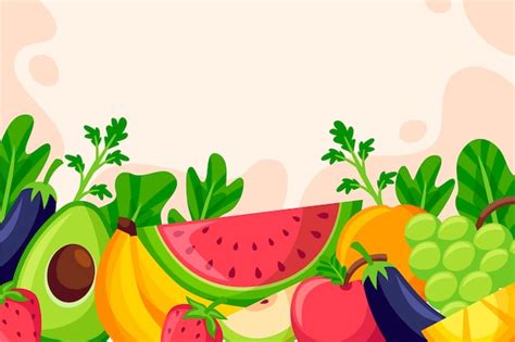 Fondo De Frutas Y Verduras Vector Gratis