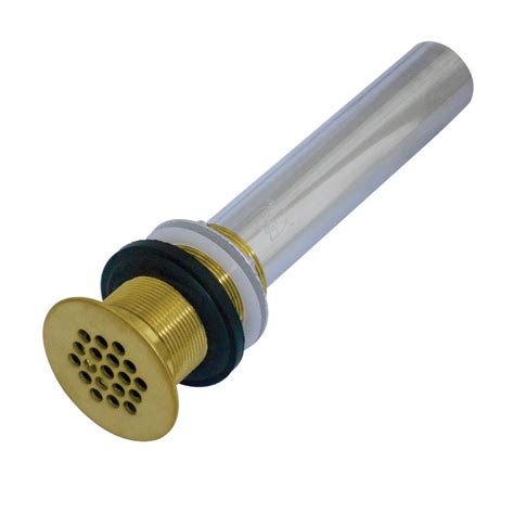 Kingston Brass Grid Bathroom Sink Drain Without Overflow Brushed Brass