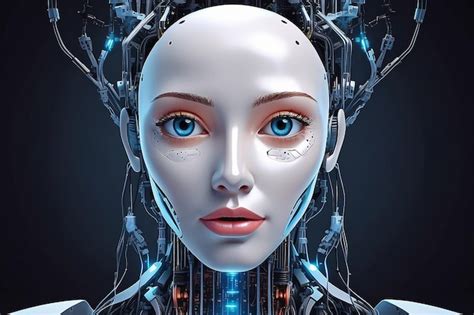 Premium Photo Vector Digital Technology Face Artificial Intelligence