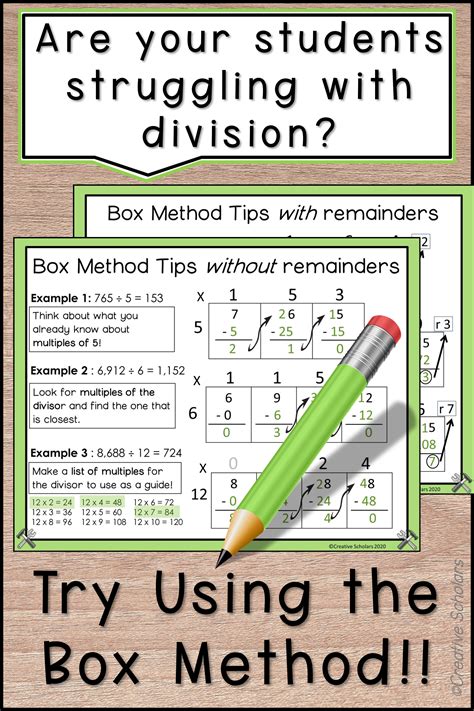 Division Box Method Worksheet Free