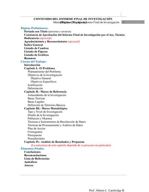 Metodología Guía 14 Informe Final De Investigación Metodología