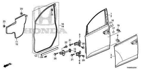 Honda Odyssey Weatherstrip L Fr Door Body Front Tk A