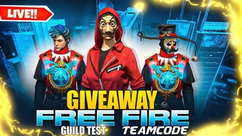 Free Fire Live Cs Rank Push Teamcode Giveaway Guild Test Free