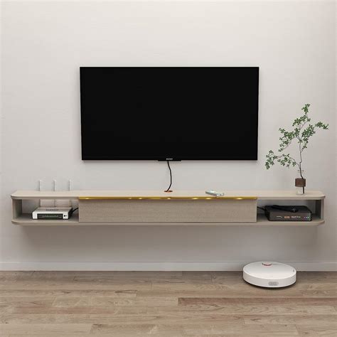 Bixiaomei Floating TV Stand 75 Wall Mounted Entertainment Center TV