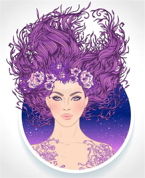 Ilustración Del Signo Astrológico Virgo Como Una Chica Hermosa