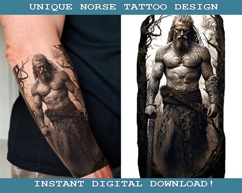 Viking Tattoo Design Instant Digital Download Transparent Background ...