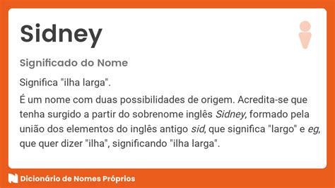 Significado do nome Sidney Dicionário de Nomes Próprios