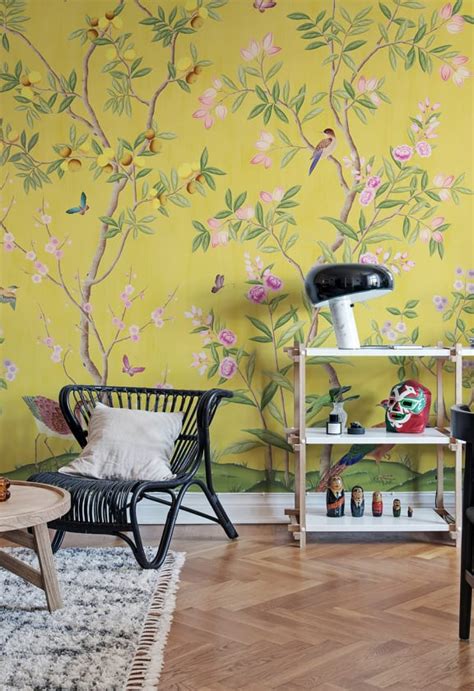 Chinoiserie Chic Saffron Wallpaper Rebel Walls