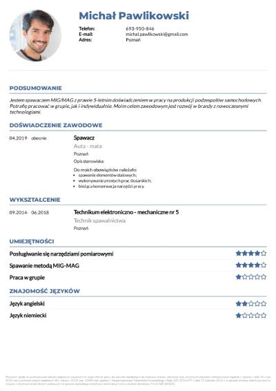 List Motywacyjny I Cv Pracownik Produkcji Przyk Adowe Cv