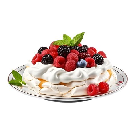 AI Generated Pavlova Food Dish On Transparent Background PNG Image