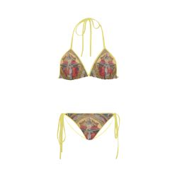 Yellow Flowers Custom Bikini Swimsuit ID D387108