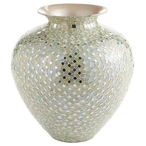 White Silver Mosaic Vase Short Pier 1 Mosaic Vase Silver Vase