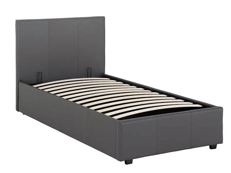 Seconique Prado 3ft Single Grey Faux Leather Ottoman Bed Frame