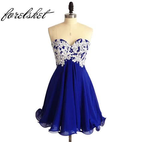 Cheap Bridesmaid Dresses 2017 Royal Blue Wedding Party Dresses Short Sweetheart Above Knee