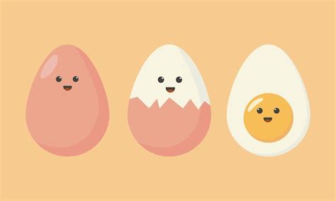 Premium Vector Cute Cartoon Character Design Of Boiled Egg Vector