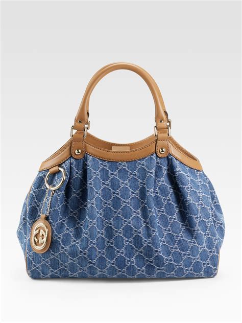 Lyst Gucci Sukey Medium Tote In Blue