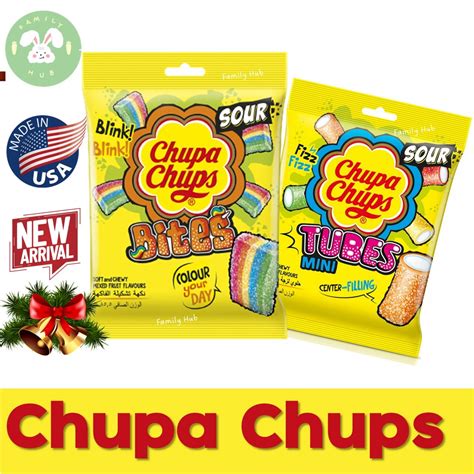 Chupa Chups Sour Tubes 90g Chupa Chups Sour Bites 90g เยลลราจูปาจุ