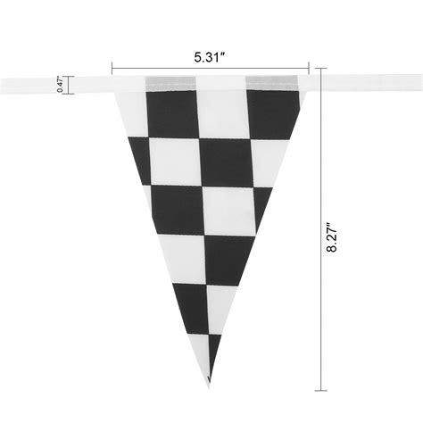 OOTSR 32ft Checkered Black And White Pennant Banner Racing Flags And