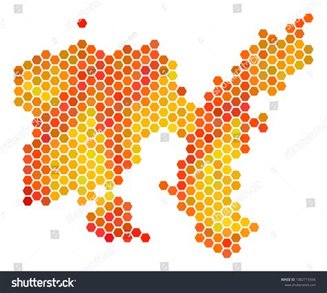 Limnos Greek Island Map Vector Hexagon Vector De Stock Libre De