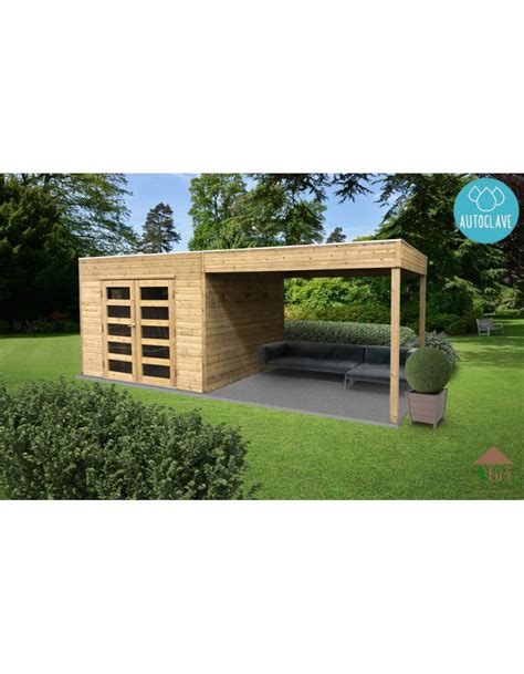 Abri de jardin en bois autoclave Tarento 8 69 m² 19 mm avancée