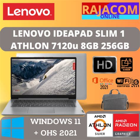 Jual Lenovo Ideapad Slim 1 14 Athlon Silver 7120u 8gb 256ssd Radeon W11