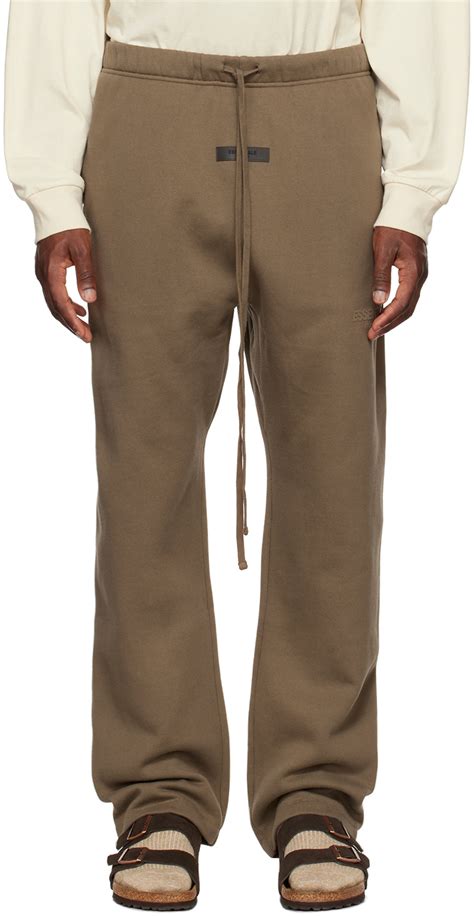 Brown Relaxed Lounge Pants By Fear Of God ESSENTIALS On Sale