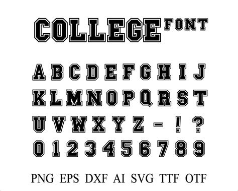 College Font Svg College Alphabet Font Letters Svg Png College Font ...