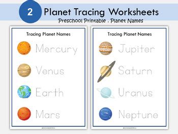 Planet Names Tracing Printable Worksheet, Preschool Worksheets, T-190