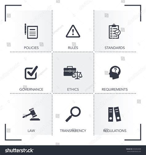 Compliance Icon Set Stock Vector Royalty Free 593454458 Shutterstock