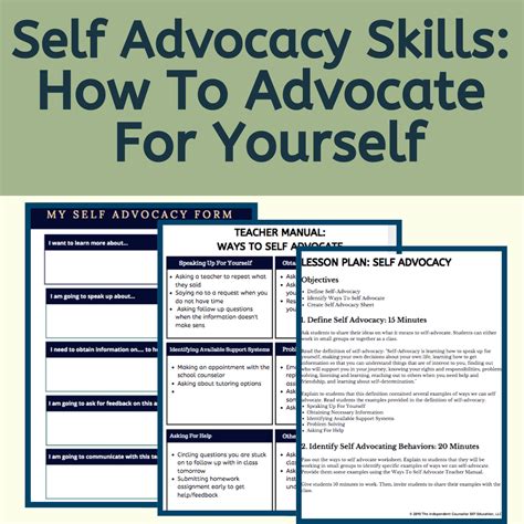 Executive Function Skills Activity Lesson How To Self Advocate Self