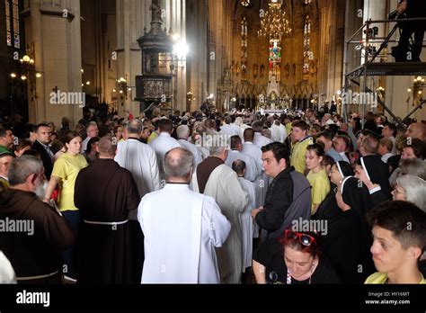 Arrival Of The Body Of St Leopold Mandic In Zagreb Cathedral Croatia