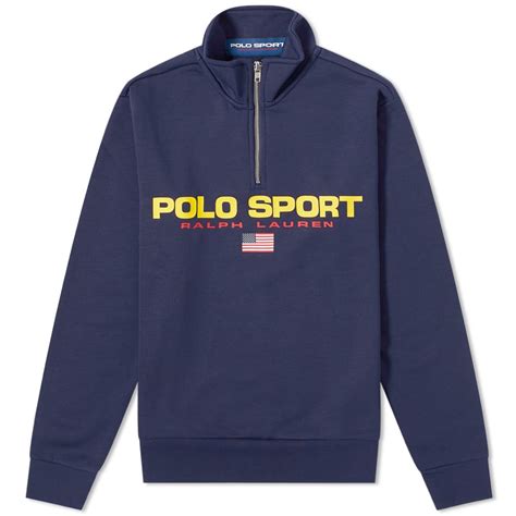 Polo Ralph Lauren Polo Sport 14 Zip Sweat Cruise Navy End Dk