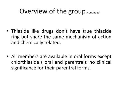 Ppt Class 3 Thiazide And Thiazide Like Diuretics Powerpoint