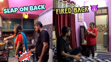 Back Hit Prank On Wife 👋 Slap On Bum Ruhi Got Angry Couple Prank Tv Youtube